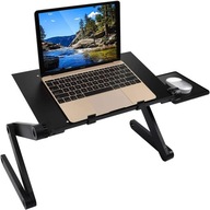 Stolik pod laptop aluminium regulowany składany + półka na mysz uniwersalny