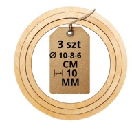 Obręcze Sklejka 3mm Baza Makrama Łapacz Snów 3szt 10-8-6cm Szer 10mm