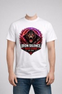 Koszulka męska IRON SILENCE Red Core goryl nadruk DTF XXL biała