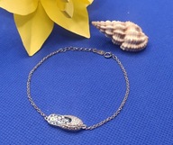 ELEGANCKA SREBRNA DAMSKA BRANSOLETKA OKO PROROKA Z CYRKONIAMI SREBRO 925