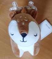 PLUSZOWY RENIFER maskotka przytulanka, wyszywane oczy i nosek, jasnobrązowy