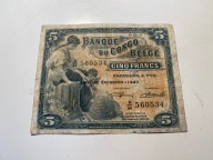 Kongo Belgijskie - 5 franków - 1947