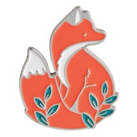Pin Przypinka Broszka Rudy Lis Fox Lisek i liście