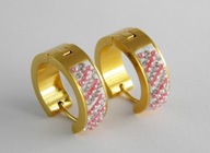 FRANCUSKIE POZŁACANE KOLCZYKI CYRKONIE PERŁY