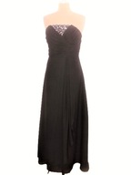 SOFIE WIECZOROWA DŁUGA CZARNA SUKIENKA CYRKONIE 36