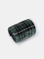 Koc świąteczny 130x160 biało-czerwony krata zimowy strukturalny