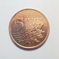 5 groszy 2002, skrętka ok. 30 st.