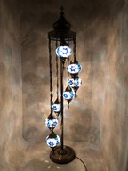 Zestaw 7 lamp podłogowych, mozaika, ręcznie robiona lampa turecka