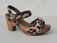 Skórzane sandały drewniaki *ellos* roz 36