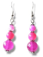 JFAG02 Kolczyki kamienie JADEIT FUKSJA AGAT