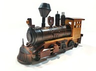 Drewniany model - duży parowóz pociąg kolejka rękodzieło