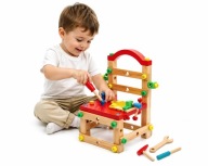 DREWNIANE KRZESEŁKO WARSZTAT Do UKŁADANIA MECHANIK MONTESSORI NARZĘDZIA XXL