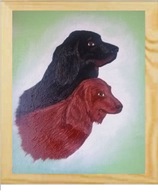 Seter irlandzki obraz olejny 30 x 24 cm