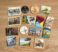 Zestaw 15 magnesów na lodówkę Ustka, Niedzica, Muzeum Polskiej Wódki, Łódź