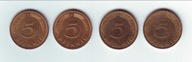 Niemcy 5 Pfennig 1981 D,F,G,J