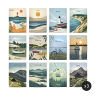 ORYGINALNE PLAKATY BAŁTYK, MAZURY I POLSKIE GÓRY, ZESTAW - 3 x 30x40cm.