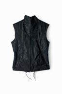 Czarna winylowa kamizelka Piaf L skandynawski styl, taliowana, na zamek