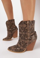 Tanio !_NOWE funkcjonalne SEXI kowbojki_MODNA miękka eko-SKÓRA WĘŻA_40/41