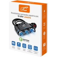 ROZDZIELACZ ROZGAŁĘŹNIK 3 GNIAZDA ZAPALNICZKI USB SZYBKA ŁADOWARKA QC