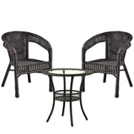 ZESTAW MEBLI OGRODOWYCH TECHNORATTAN 2x KRZESŁO+STOLIK TARASOWE OGRODOWE