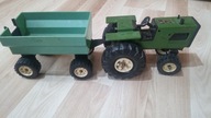 STARY DUŻY TRAKTOR Z PRZYCZEPĄ 48cm