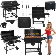 GRILL WĘGLOWY OGRODOWY DUŻY NA KÓŁKACH PRZENOŚNY Z RUSZTEM POPIELNIK