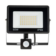 HALOGEN ZEWNĘTYRZNY naświetlacz LAMPA LED 50W IP66 CZUJNIK ruchu zmierzchu