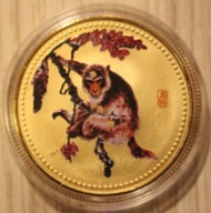 ROK MAŁPY - CHINY - NUMIZMAT PLATEROWANY KOLOR