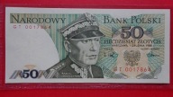 50 zł 1988 ,seria GT 0017864,stan II,niski numer