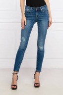 GUESS spodnie jeansy niebieskie przecierane Skinny