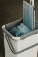 Mop Płaski Obrotowy z Wyciskaczem Wiadrem Dwukomorowym + 2 Wkłady Gratis