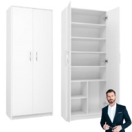 SZAFKA BIAŁA REGAŁ ZAMYKANA DO BIURA POKOJU DO ŁAZIENKI 180 X 74 X 45 CM
