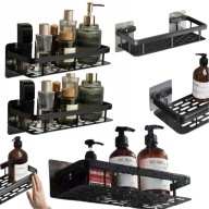 PÓŁKA ŁAZIENKOWA WISZĄCA 2 SZTUKI SAMOPRZYLEPNA LOFT ŚCIENNA POD PRYSZNIC