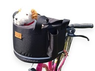 Koszyk na rower dla psa kota Transporter na gąbce czarny z odblaskami PINO