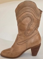 BIANCO - damskie kowbojki skórzane roz.40