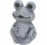 LAMPA LAMPKA SOLARNA OGRODOWA FIGURKA LED ŻABKA ŻABA SZARA RUSZA OCZAMI