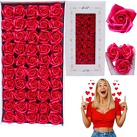 RÓŻE MYDLANE CZERWONE 50 SZT. NA WALENTYNKI DLA NIEJ BUKIET PREZENT