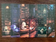 Zakładka do książki papierowa Urocze Duszki Książki Biblioteka nocą 6 szt