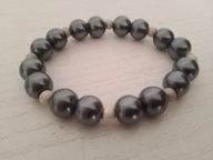 Bransoletka szara z kuleczkami