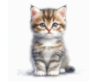 Panel z nadrukiem wodoodporny na torbę 45/45cm kot kociak oxford