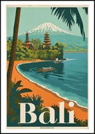 A2 KOLOROWY PLAKAT OBRAZ BALI WYSPA INDONEZJA OCEAN, VINTAGE RETRO, NR 1