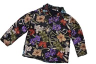 CHICO`S DESIGN SILK JEDWAB VINTAGE DAMSKA BLUZA MARYNARKA KWIATY r. 3, M-L