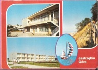 Pocztówka Jastrzębia Góra 1985, morze Bałtyk ośrodek wypocz. GWAREK i LODEX