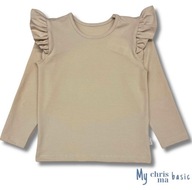 Chrisma bluzka dziewczęca na długi rękaw falbanki beżowa 122 (7 lat)