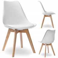 Krzesło Skandynawskie Drewniane Nogi Do Salonu Kuchni Jadalni Z Poduszką