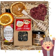 DZIEŃ BABCI DZIADKA KOSZ BOX ZESTAW PREZENTOWY PREZENT UPOMINEK HERBATA