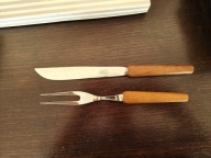 Solingen Othello Zestaw Sztućców nóż widelec do mięsa vintage teak