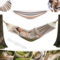 HAMAK OGRODOWY DWUOSOBOWY HUŚTAWKA XXL 275X150 cm MOCNY DO LEŻENIA BUJANIA
