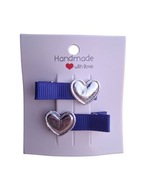 Mini spineczki do włosów serduszka handmade 2 szt.