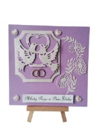 Kartki Pamiątka Ślub Gołębie W Sercu K4 Fiolet – Srebro